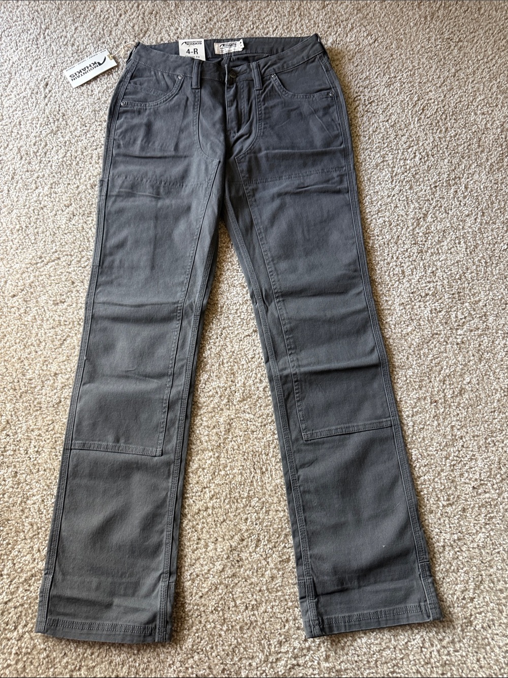 NWT: Mountain Khakis Women's Charcoal Straight-Leg Utility Jeans Size 4 reg